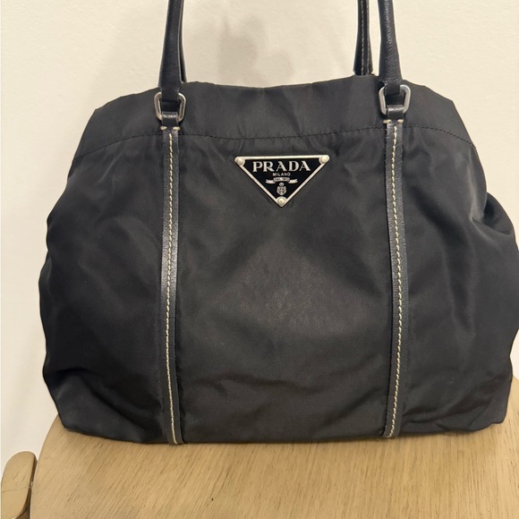 Prada Black Shoulder Bag with Silver Accents - Picture 1 of 16